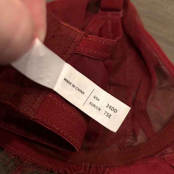 HSIA 34DD Red Lace Unlined Underwire Bra Sheer Sexy Lingerie - Picture 8 of 8